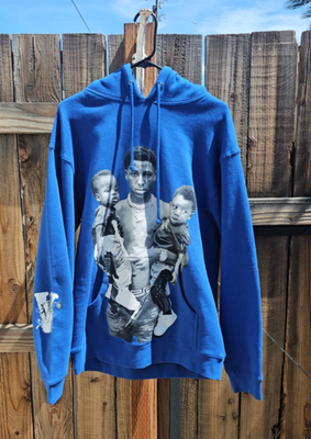 NBA Youngboy VLONE Never Broke Again Size M Blue Pullover Hoodie