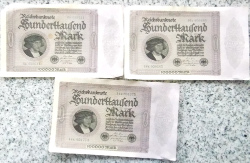 GERMAN Banknote 11x 100000 MARK 1923 Inflation Vintage Money old Currency Bill - Picture 16 of 17