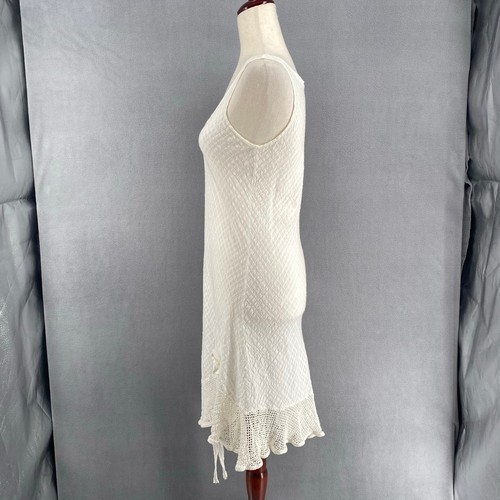 Dream Dance Line Art Sleeveless White Dress Womens Small Made in USA Cottagecore - Picture 4 of 12