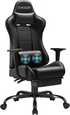 Chairs, Computer Chair with Footrest and Massage Lumbar Support, Height Adjustab