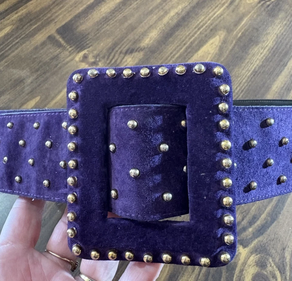 Cinturón de gamuza The Ritz vintage púrpura para mujer cintura mediana 34 o más pequeña Foto 2 de 4