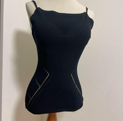 Chacott Women's Black Knitted Camisole Top M Basic Sleeveless Layering