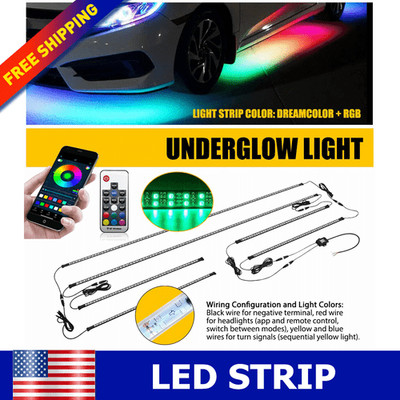 6PCS RGB LED Dream Light Underglow Neon Kit APP & Remote For Honda Accord Civic