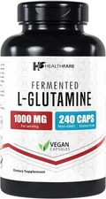 L-Glutamine 1000mg Capsules | 240 Veg | Amino Acid Fuel for Gut &... 