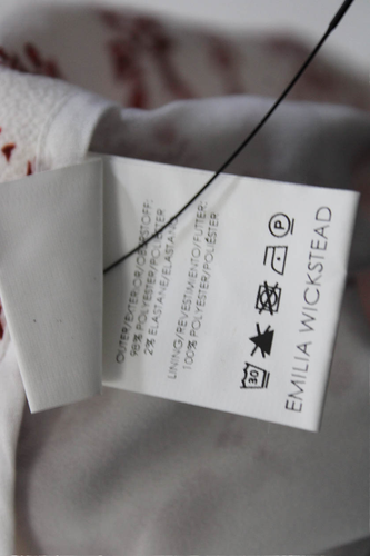 Emilia Wickstead Womens Textured Zip Pleated Floral Wide Leg Pants White Size 4 - Picture 6 of 7