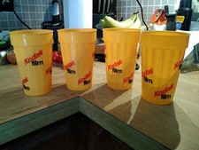 Kodak Film Promotional Plastic Drinking Cups 16 oz. Vintage 1980's 4 Pack Bundle