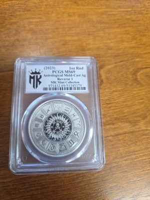 Mk Mint Collection 2023 1oz Rnd PCGS MS 69 Astrological Meld-cast Ag ...