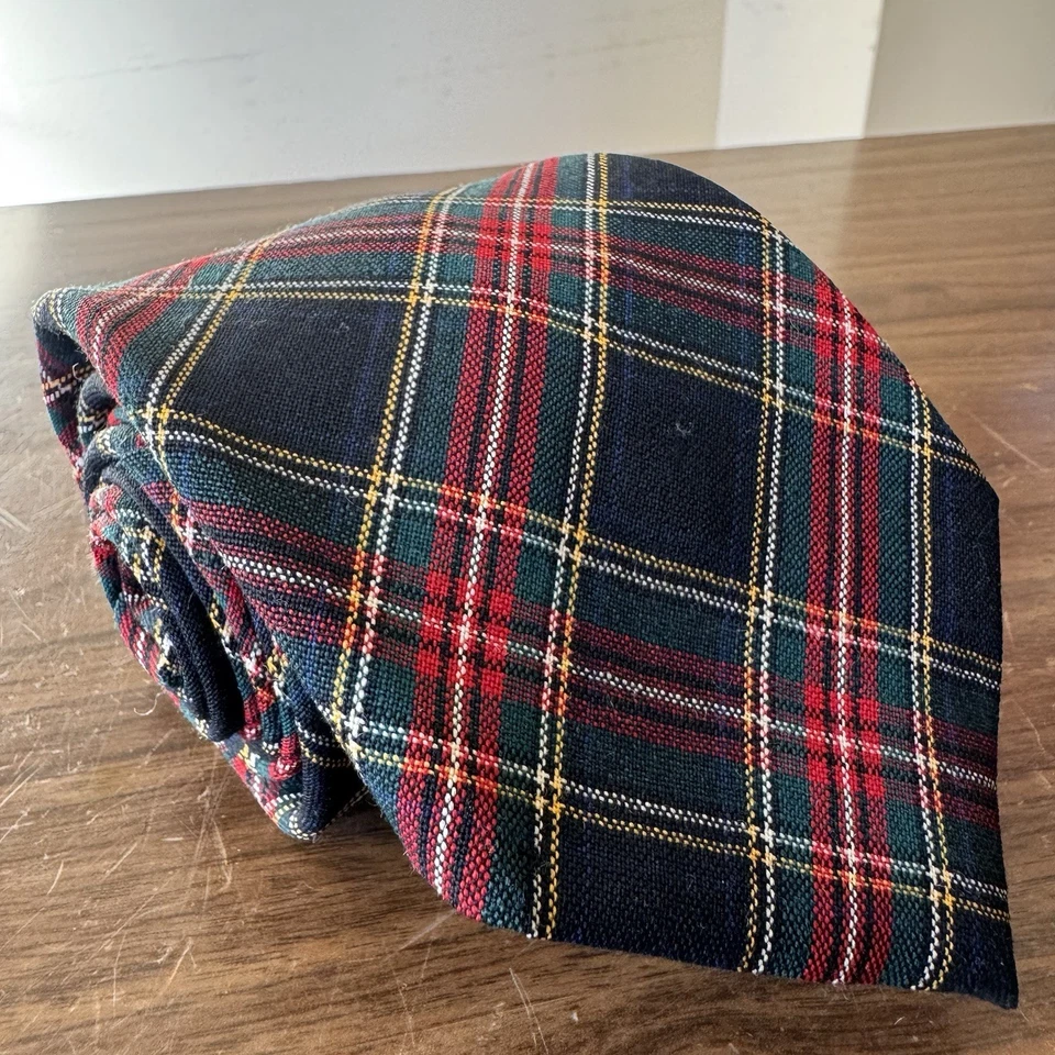 Corbata Pendleton para Hombres Azul Rojo Patrón a Cuadros Clásica Lana Hecha en EE. UU. Foto 3 de 4