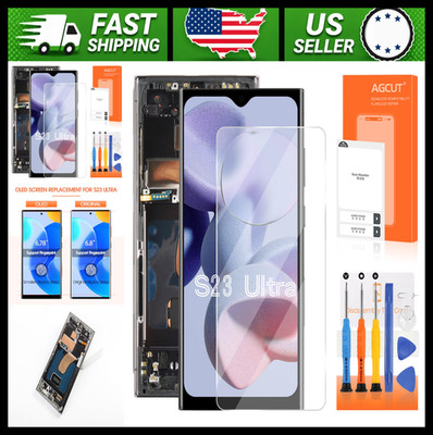 Samsung Galaxy S23 Ultra OLED Screen Replacement with Frame Fingerprint Support