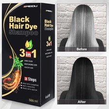 Black, Dark Brown, Chestnut Hair Dye Shampoo Instant 3 in 1 100 Grey Coverage
