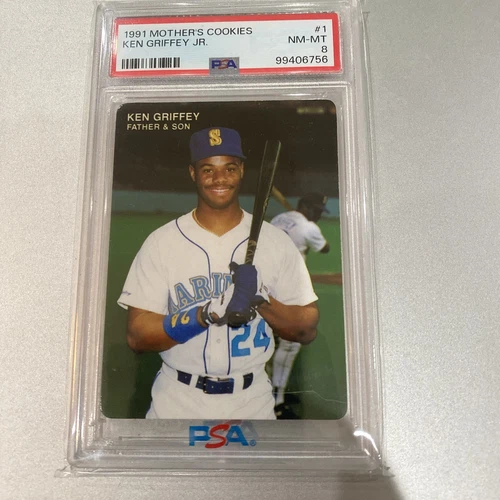 1991 Mother's Cookies Ken Griffey Jr #1 PSA 8