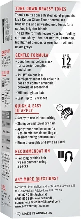 Schwarzkopf Live Colour Silver Toner 75mL ,,..AU - image 2 of 4