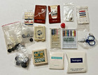 Lot Of Vintage Sewing Supplies Buttons Thimble Advertising Sewing Kit Scissors