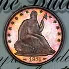 * 1874 ARROWS * PRISTINE++ GEM PROOF SEATED LIBERTY HALF-DOLLAR *FROM COLLECTION