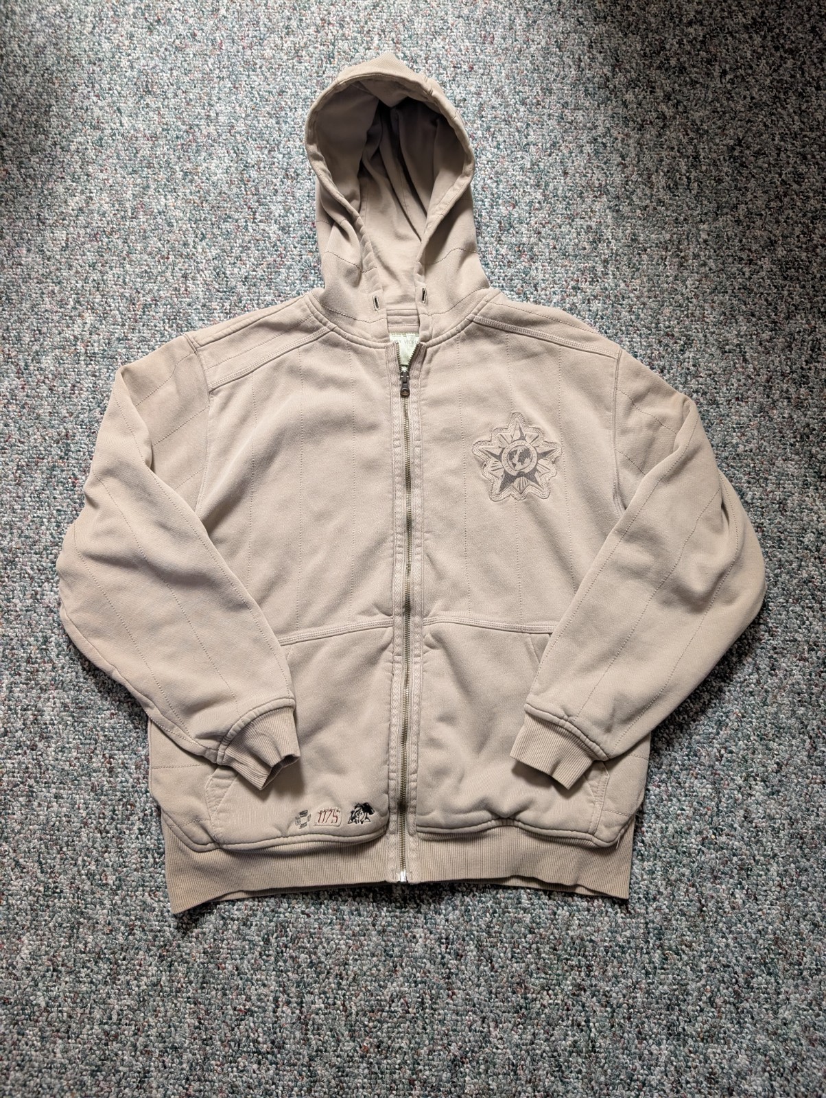 Oakley Worldwide Art & Science 2007 Beige Zip Up Hoodie Size Large