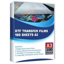 DTF Transfer Film 100 Sheets A3 11.7" x 16.5" for Direct Printing for DTF Ink