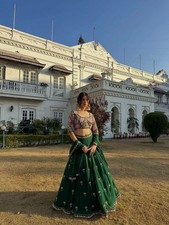 Heavy Designer Lehenga Choli Fox Georgette Sequins Embroidery Wedding Festive