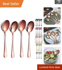 Durable & Elegant 4-Piece Rose Gold Serving Spoon Set – Perfect for Any Occasion