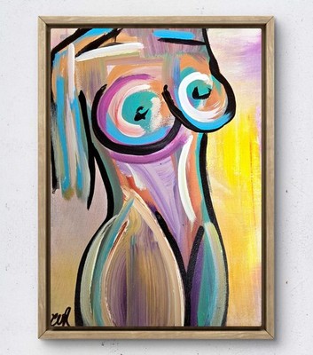 CORBELLIC Bronze Figured Oil 12x9 Impressionism Abstract Original Fine Art Decor