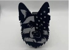 German shepherd Hitch Cover Black And White Fits 2” Receivers