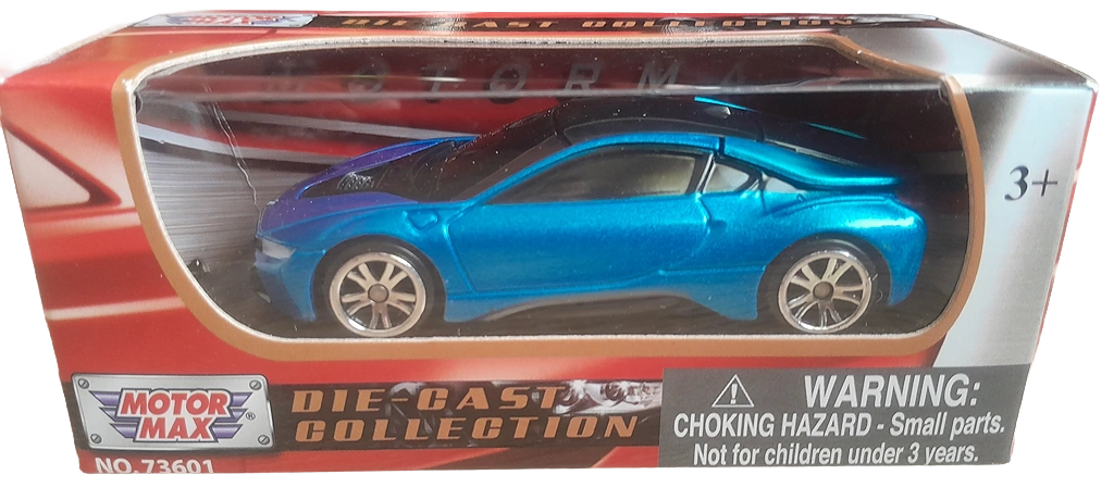 MotorMax 2018 BMW i8 Coupe Blue 1:64 Scale 3 Inch Diecast Model Car