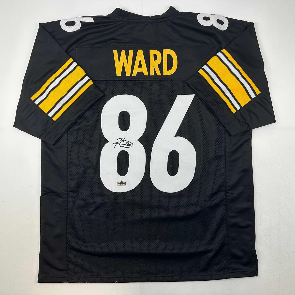 Facsimile Autographed Hines Ward Pittsburgh Black Reprint Jersey 
