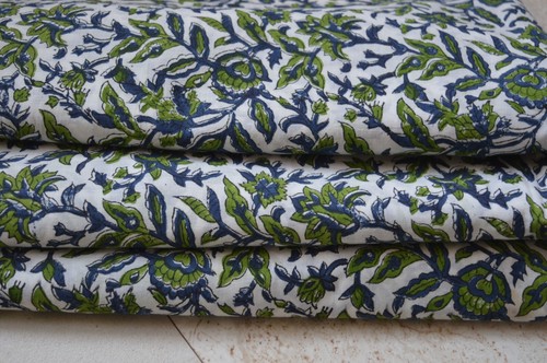 New Handmade Hand-Block 5 Yard Floral 100%Cotton Fabric Print_624 - Picture 17 of 22