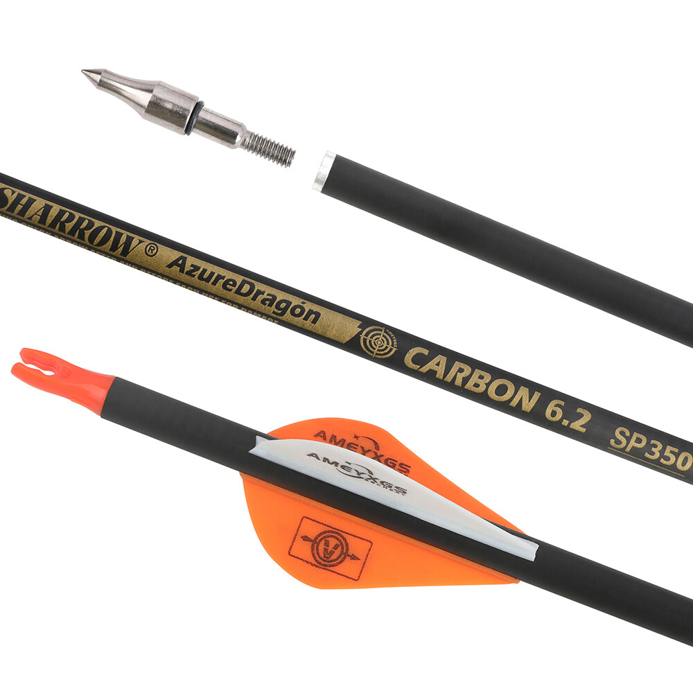 Flèches Carbone HNZMDY Arche 30 – Lot De 6/12 – SP350-600 – Pour Chasse à L'arc (composé, Recourbé)