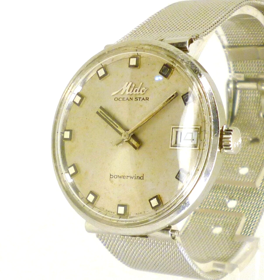 Cuadrante pátina automático MIDO OceanStar Powerwind 35 mm años 70 para hombre C1147OC 346175 Foto 2 de 4