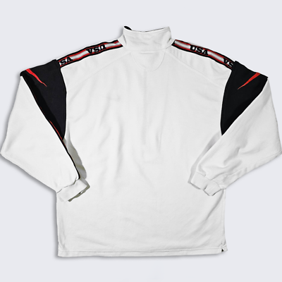 Nike Vintage 90s USA Half Zip Track Jacket - White, Black & Red