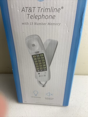 AT&T ATT Trimline Corded Phone Telephone Single Line Wall-Mountable 210 New Open