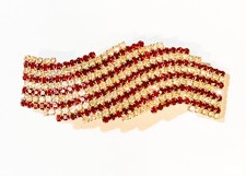 1 pc of Sparkling Bridal Red Rhinestone Geometric Design Hair Barrette Clip