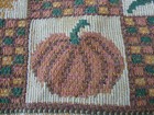 Fall tapestry pumpkin & leaves table runner, 74"x12"used pre-owned, no label — photo 3