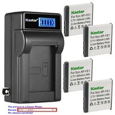 Kastar Battery LCD Wall Charger for Sony NP-FE1 NPFE1 & Sony Cyber-shot DSC-T7/S