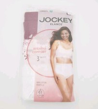Jockey 3-Pack Breathe Comfort Briefs Panty 6/M Pointelle 100 Cotton New