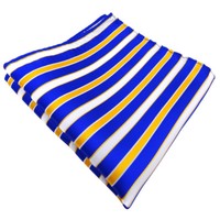 Tigertie Einstecktuch Blau Royal Gelb Sonnengelb Weiß Gestreift - Tuch Polyester