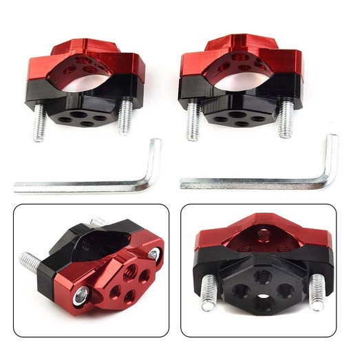Bediffer Staffe Portafrecce Per Motocicletta - Supporto In Acciaio Regolabile Per Forcelle 30-45mm, 2 Pezzi, Argento - 4