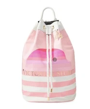 VICTORIA'S SECRET Striped Cinch Backpack NO DRAWSTRING OR CHARM