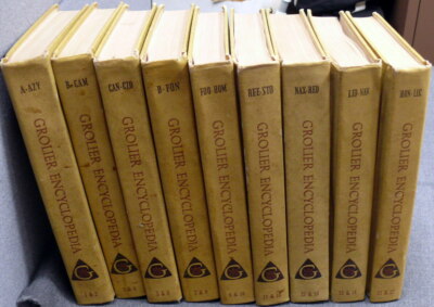 Grolier Encyclopedia Vintage Set 1963 9 volumes Missing 1 Volume