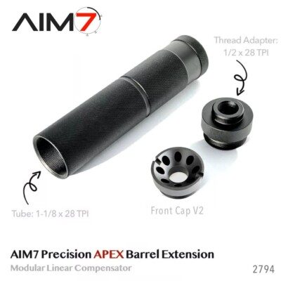 #ad #ad AIM7 Precision APEX Modular Linear Compensator For AEG GBB 1 2x28 CNC Black $53.95