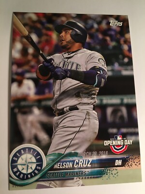 2018 Topps Opening Day 5x7 Jumbo Nelson Cruz Mariners 91 01/49