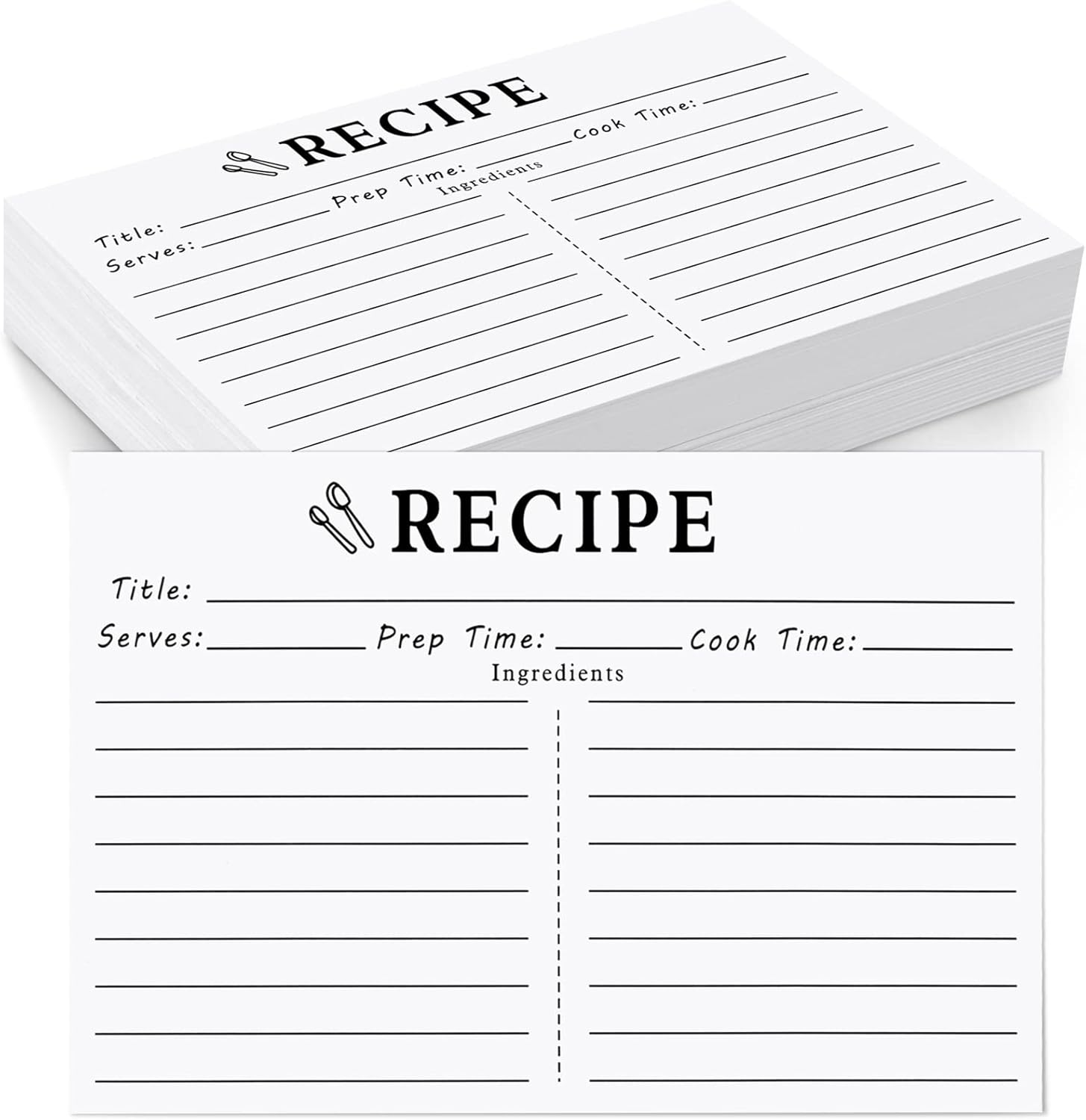 YOJO Recipe Cards,50 Count Recipe Cards (5X7 in