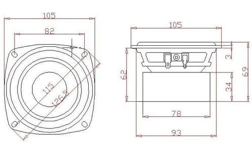 1pcs 4" inch 4/6/8Ohm 30W Bass Audio Speaker Stereo Woofer Loudspeaker 105mm - Picture 4 of 9