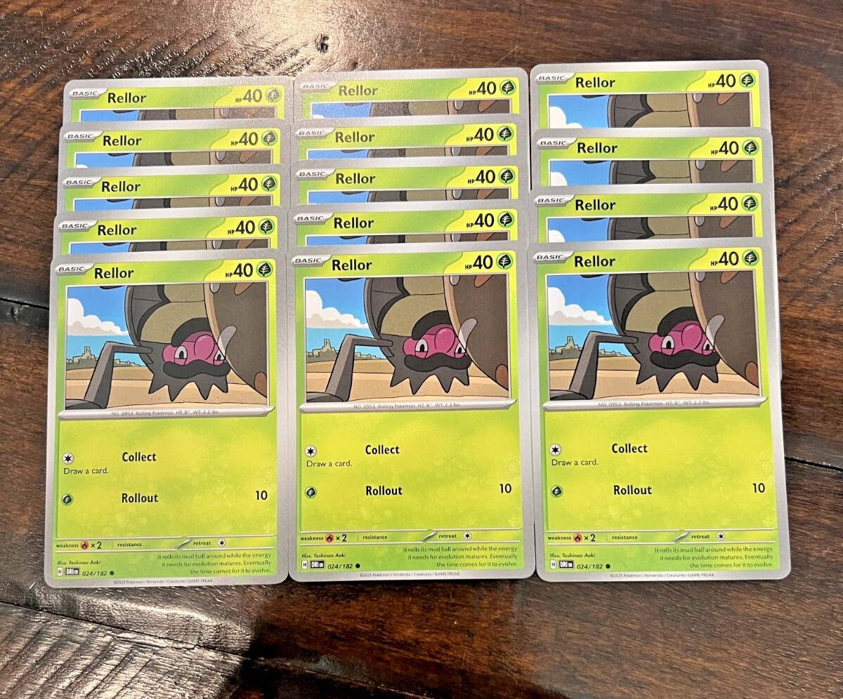 LOT x14 - # 24 Rellor Pokemon TCG S&V Destined Rivals - Grass