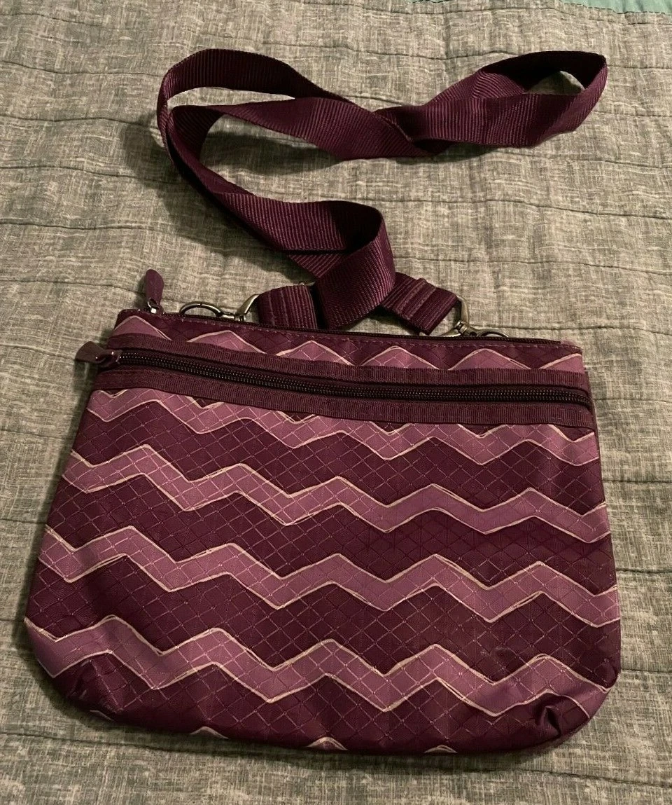 Thirty-One (31) Hipster - Purple Zig Zag - Crossbody Purse - Bag