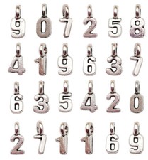 200Pcs Number Tibetan Silver Charms Pendant for Jewellery Necklace Making Crafts