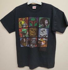 Rare Vintage Star Wars T-Shirt 12 Characters Sz-Med Lucas Film Ltd
