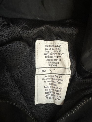 US Army Military Issue Black Gold Running Track Windbreaker Jacke Medium - Bild 3 von 4