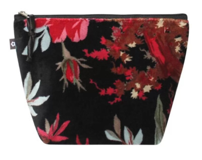 Earth Squared Fair Trade Velvet Floral Vintage Style Schminkkoffer Schwarz