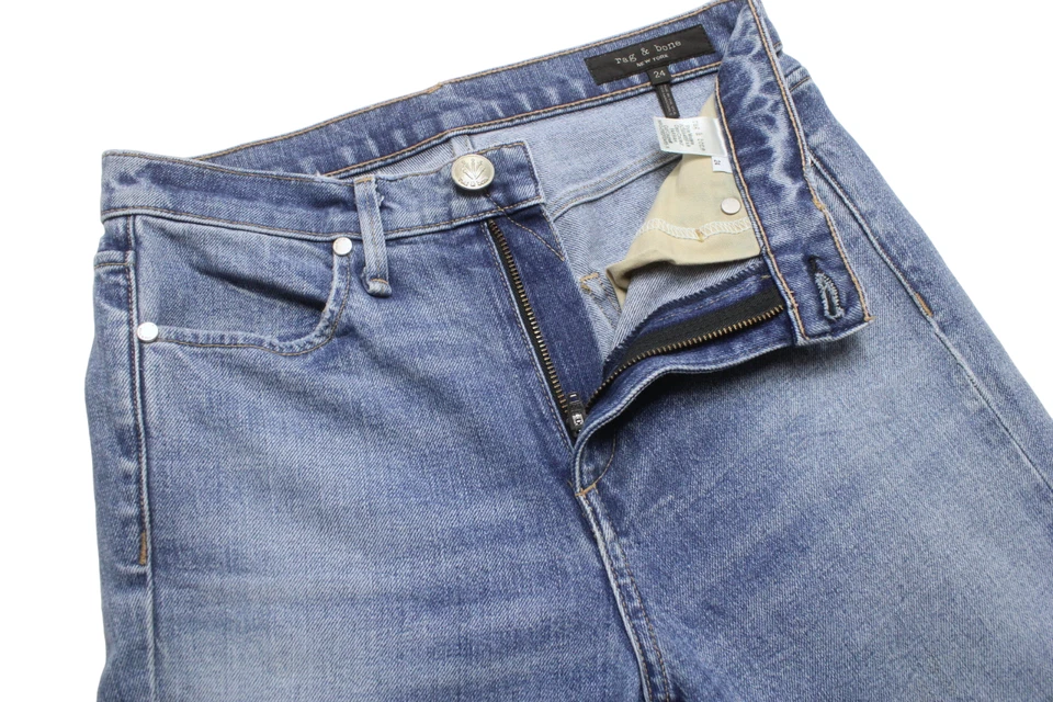 RAG & BONE Jeans Damen W24 Whiskers Tapered Fit Zip Fly Blau Denim - Bild 4 von 4
